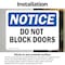 Signmission Do Not Block Doors, 14 in W x Rectangle, Vinyl Decal OS-2PACK-NS-D-1014-L-11078 - alternate 4